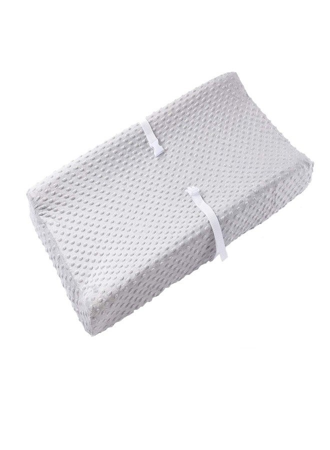 QUENESS Baby Changing Pad Cover, Super Soft Plush Dot Diaper Changing Table Covers for Baby Girls and Boys, Ultra Comfortable, Safe for Babies, Fit 32"/34'' x 16" Pad (Gray) - Image 1